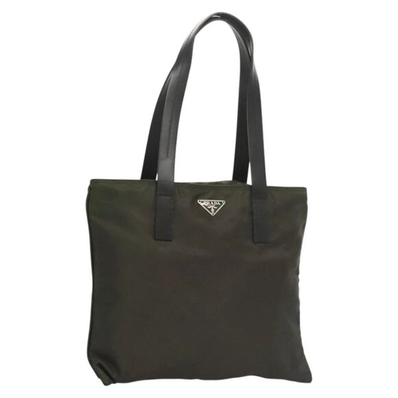 PRADA Tote Bag Nylon Khaki Auth 122034 - Picture 1 of 16